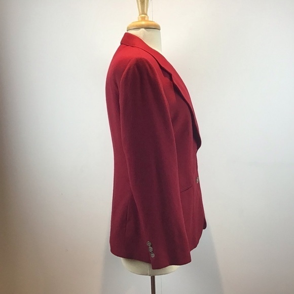 Loro Piana Vintage Red Pietrafesa 100% CamelHair Italy 2 button Blazer Size 12 - Picture 4 of 9